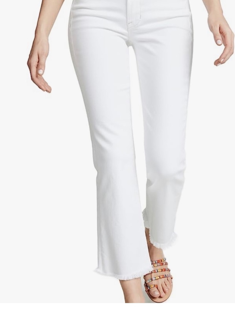 AYR Women's The bomb Pop Straight Leg Ankle White Denim Jeans Pant Sz 25 - Picture 3 of 10
